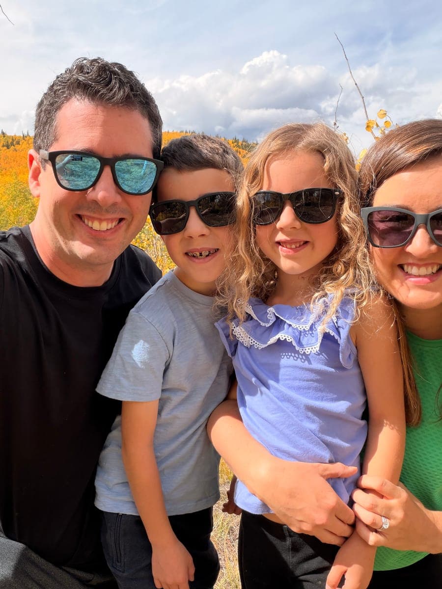 Dr. Gutberg with his family among aspen trees.